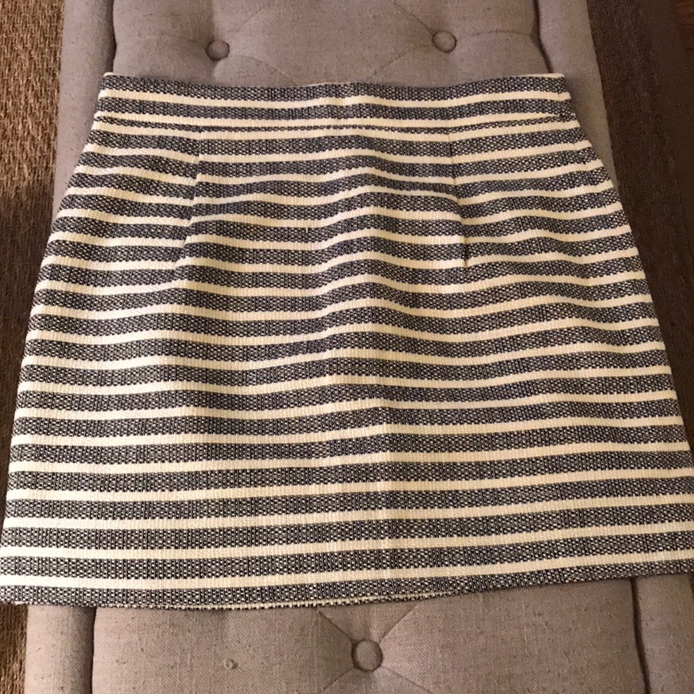 J. Crew blue and white striped cotton skirt size 6